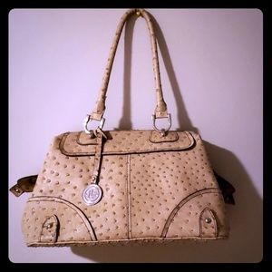 👜LONDON FOG OSTRICH DOCTOR/BOWLER HANDLE BAG